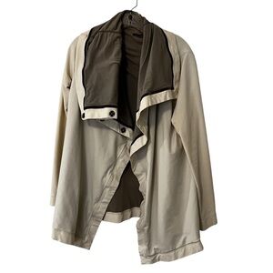 Lululemon Savanna Wrap Cowl Funnel Neck Asymmetrical Sweater Jacket 10 cream